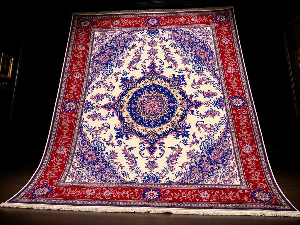 Isfahan Luxus-Teppich mit Saphir-Medaillon